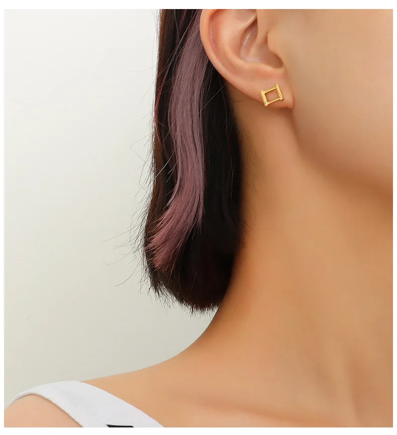Classic 18k Gold Plated Zircon Drop Earrings - Split Into Two Wears Earrings Classic 18k Gold Plated Zircon Drop Earrings - Split Into Two Wears Earrings